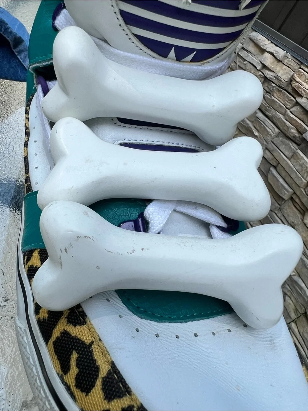 Jeremy Scott JS Bones Leopard Accent Sneakers US sz 11.5